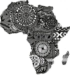 Carte de l'Afrique avec des designs africains, behance.net