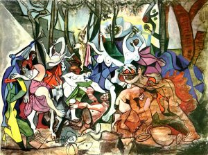 Pablo Picasso, Bacchanales? Triomphe de Pan d'après Poussin, 1944, pinterest 