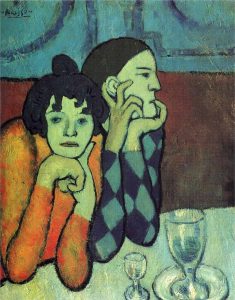 Pablo Picasso, Les deux saltimbanques (Arlequin et sa compagne), 1901, wikiart.org