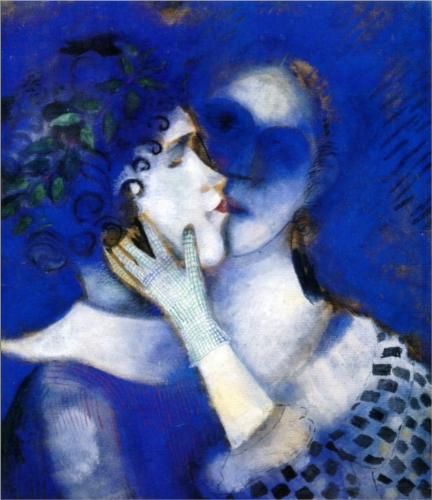 Marc_Chagall, Les amoureux en bleu, 1914, collection particulière, Saint-Pétersbourg
