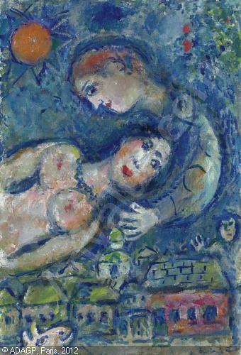 Marc_ Chagall, Couple dans le ciel bleu, 1978-1980