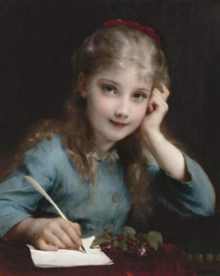 Étienne Adolph Piot, A young girl writing a letter, artnet.com